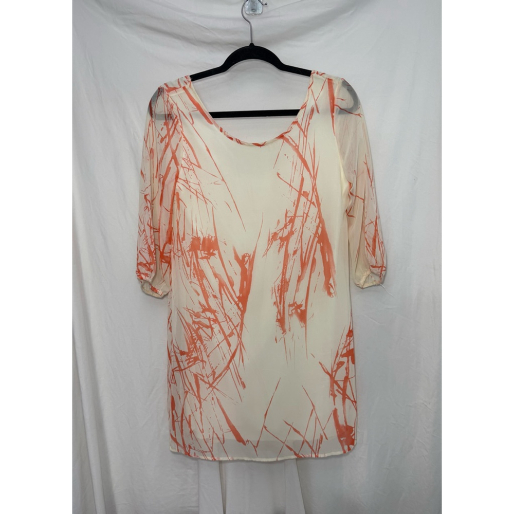 Women's Peach Love Cream Dress Size M Cream and Orange